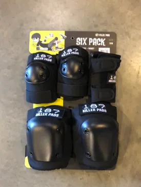 187 PAD SET - SIX PACK - BLACK