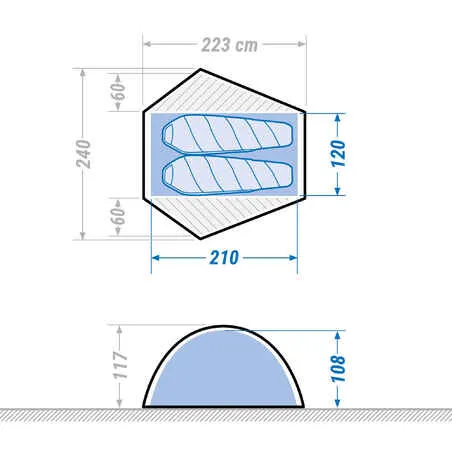 2 man trekking dome tent - mt500