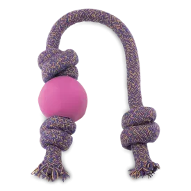 Beco - Ball on Rope Dog Toy - Pink