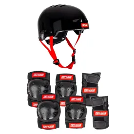 Birdhouse Tony Hawk Helmet And Pad Protective Set - Black