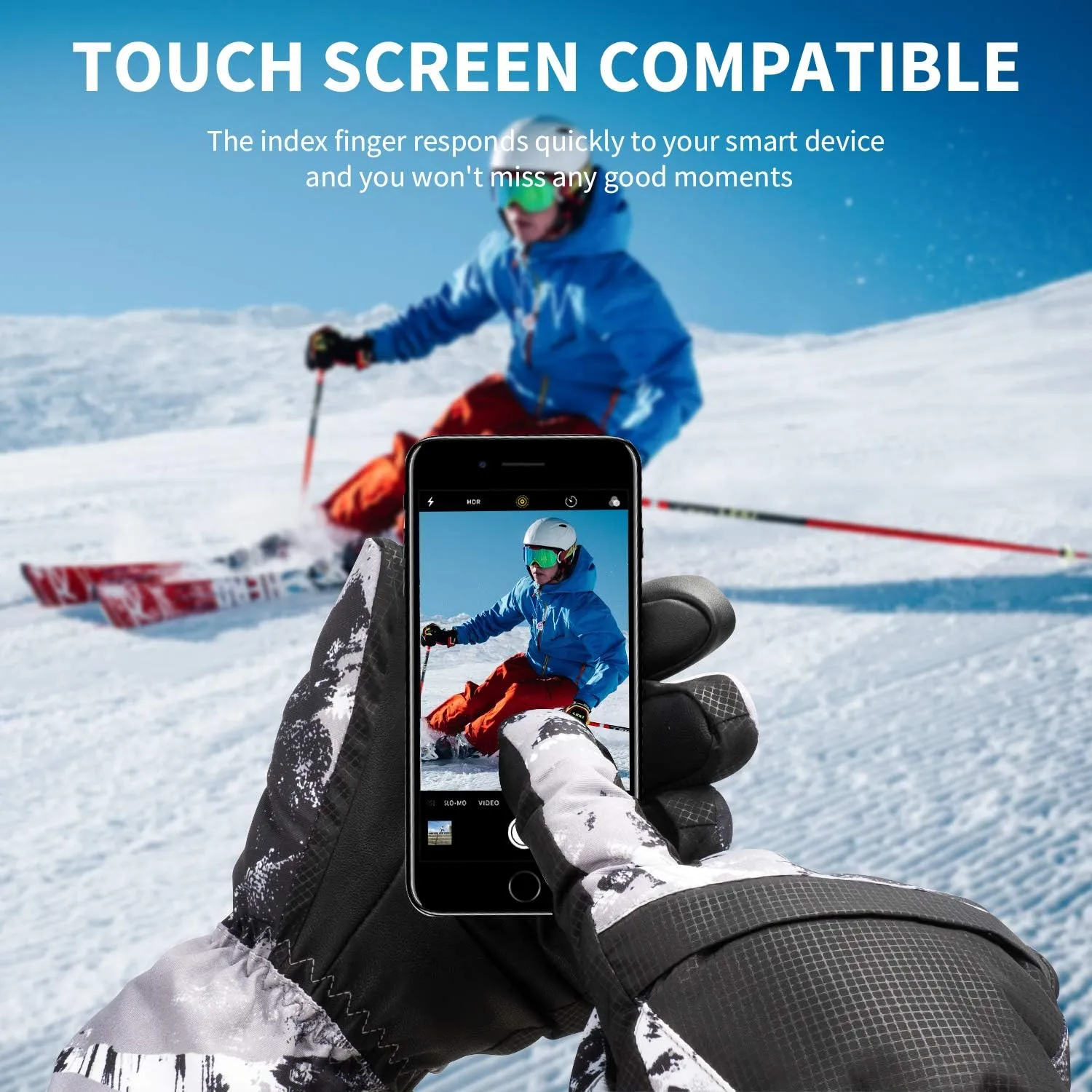 BOSONER Ski Snowboard Gloves, Waterproof Winter Warm Gloves, Cold Weather Touchscreen Snow Gloves for Mens, Womens, Kids Skiing,Snowboarding