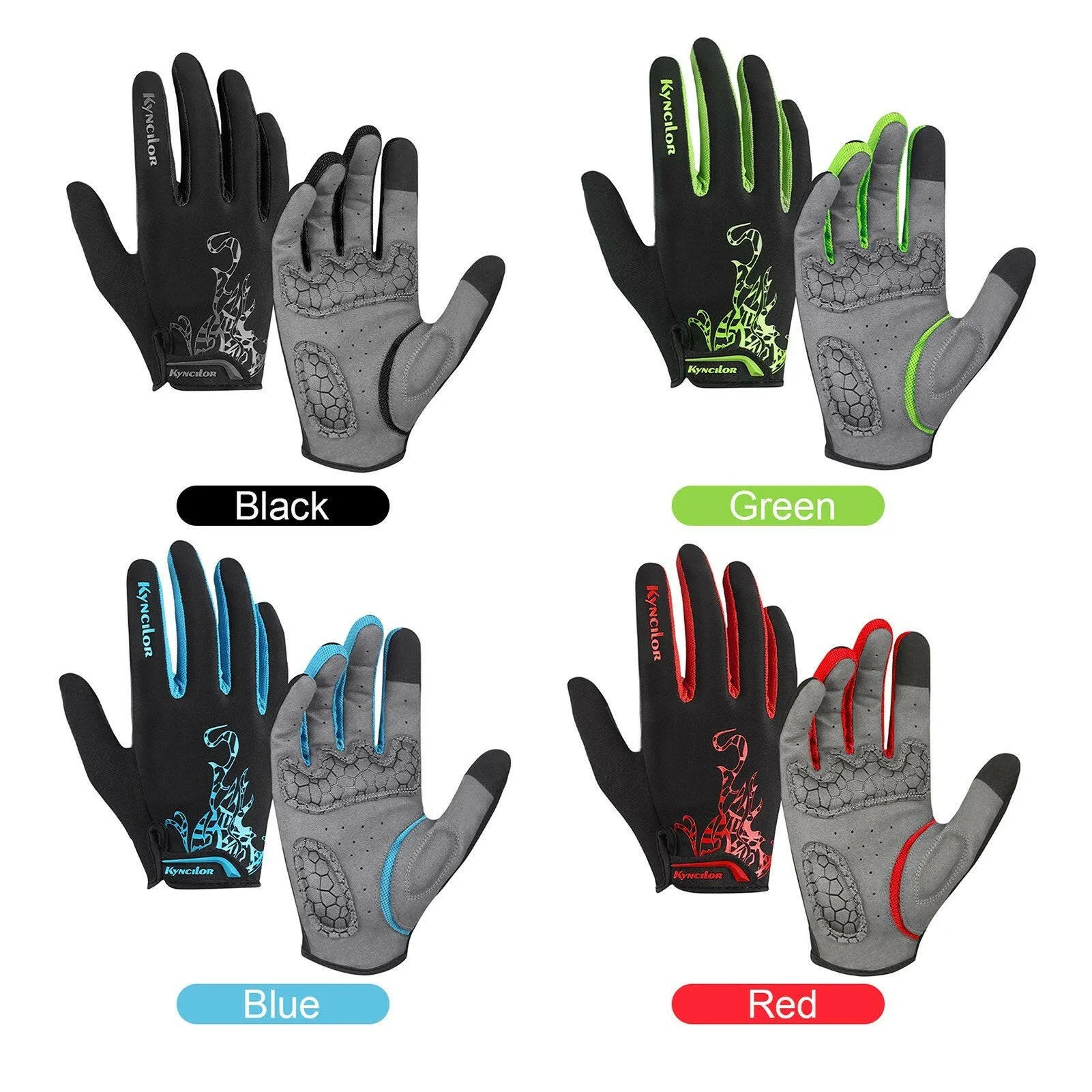 Cycling Gloves Men Women Padded Touchscreen Sweat-Absorbing Breathable Gloves for Hiking Climbing