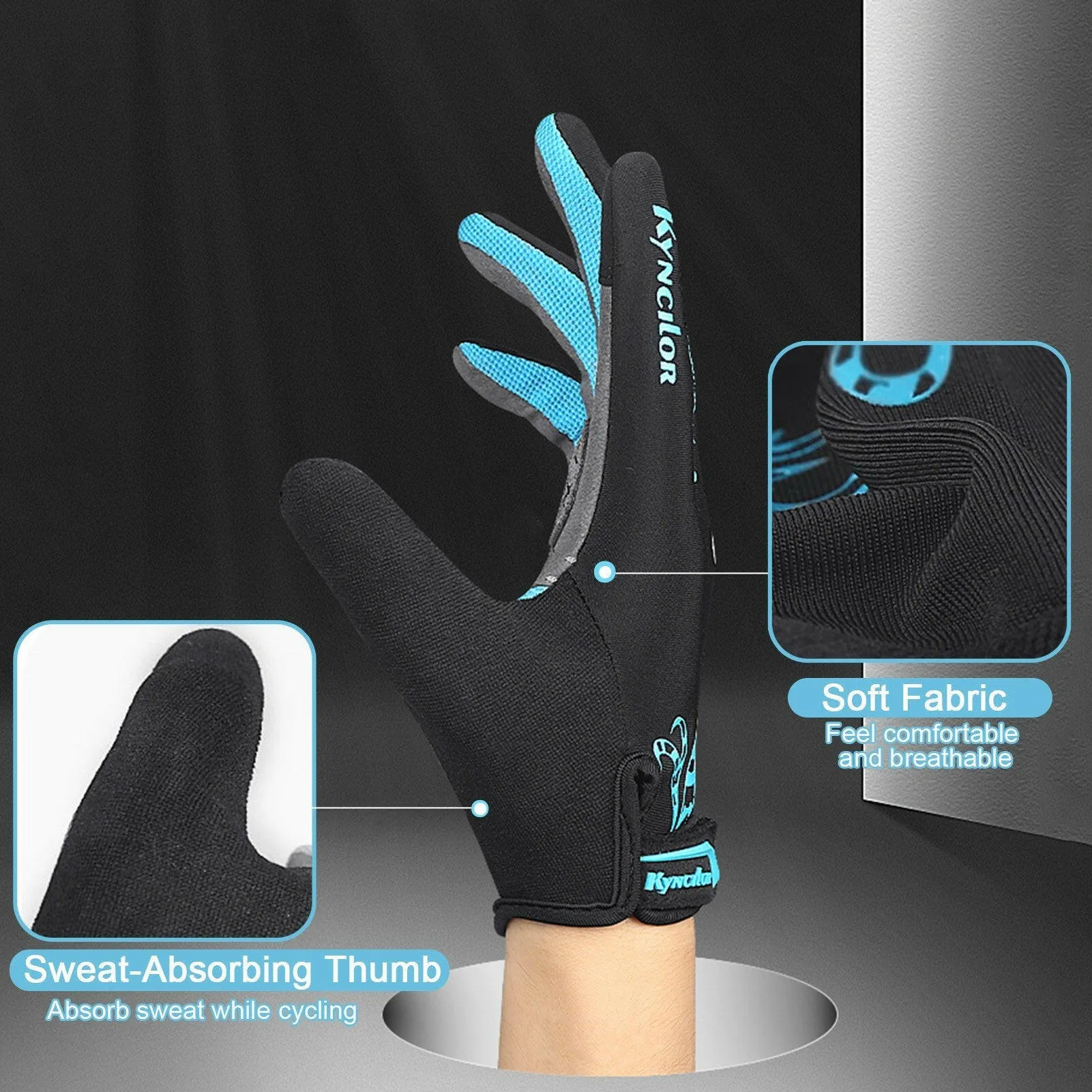 Cycling Gloves Men Women Padded Touchscreen Sweat-Absorbing Breathable Gloves for Hiking Climbing