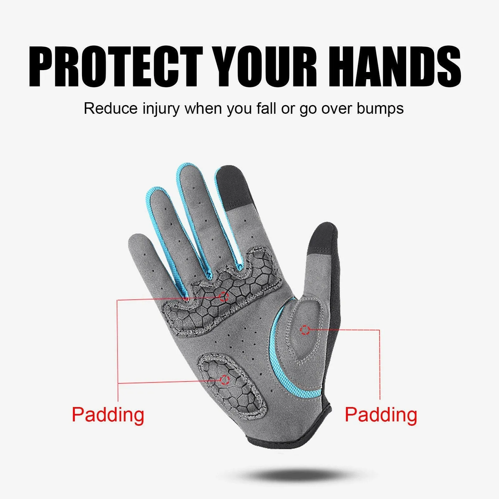 Cycling Gloves Men Women Padded Touchscreen Sweat-Absorbing Breathable Gloves for Hiking Climbing