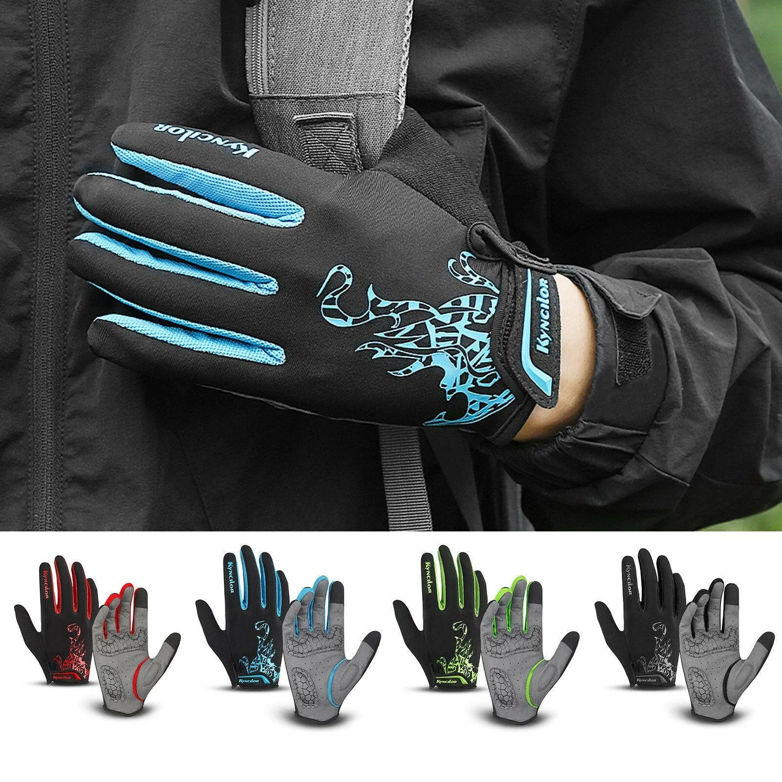 Cycling Gloves Men Women Padded Touchscreen Sweat-Absorbing Breathable Gloves for Hiking Climbing
