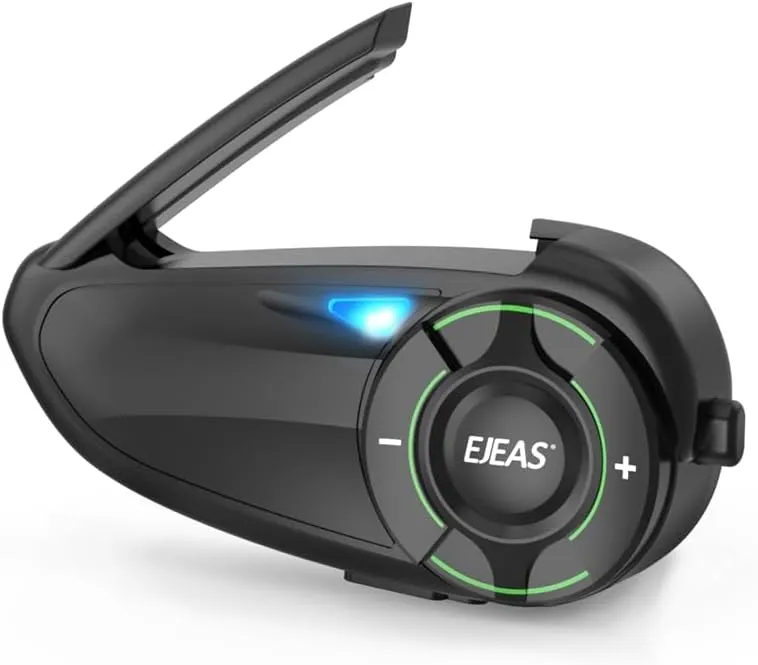 EJEAS Motorcycle Helmet Bluetooth Headset Q8, 6 Riders Group Talking 1000M Motorbike Helmet Mesh Intercom Communication System with Music Sharing/FM/Voice Assistant and IP67 Waterproof