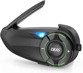 EJEAS Motorcycle Helmet Bluetooth Headset Q8, 6 Riders Group Talking 1000M Motorbike Helmet Mesh Intercom Communication System with Music Sharing/FM/Voice Assistant and IP67 Waterproof
