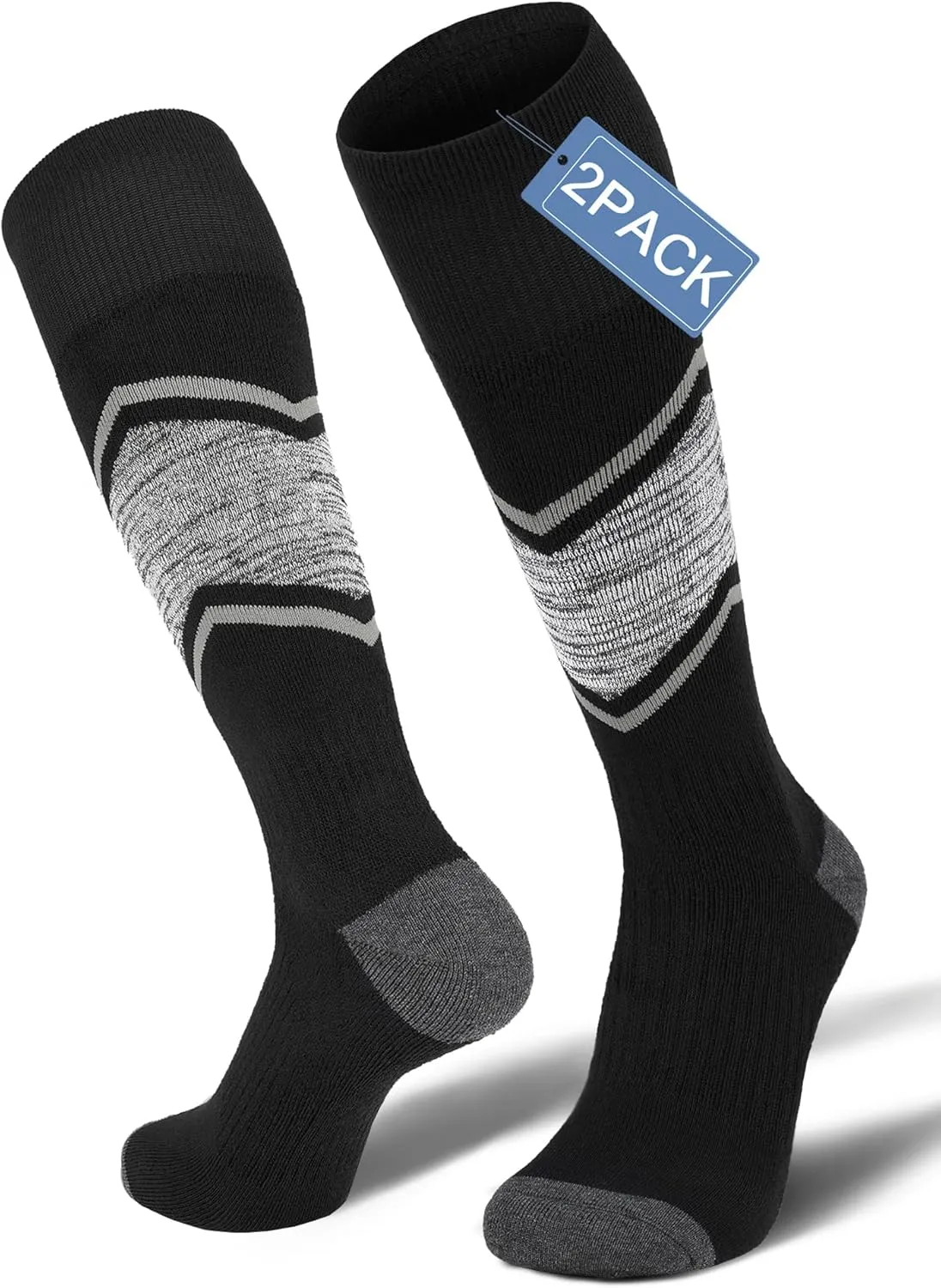 FITRELL 2/3 Pack Merino Wool Ski Socks for Snowboarding, Full Cushioned Winter Thermal Knee-high Warm Socks for Men and Women