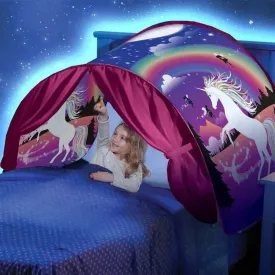 Foldable Dream Tent for Kids Children's Bed with Storage Pocket Kids Tent on Bed Mosquito Net Tent