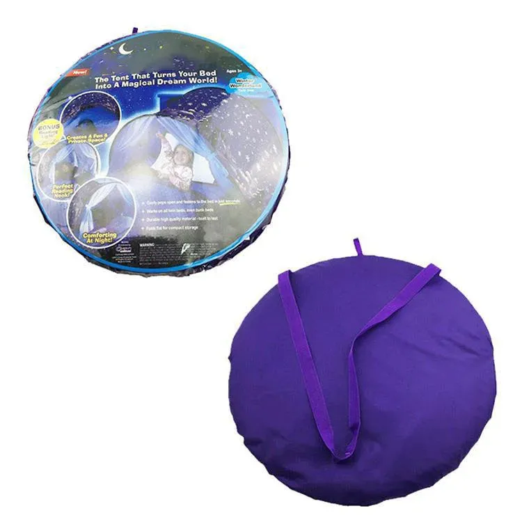 Foldable Dream Tent for Kids Children's Bed with Storage Pocket Kids Tent on Bed Mosquito Net Tent