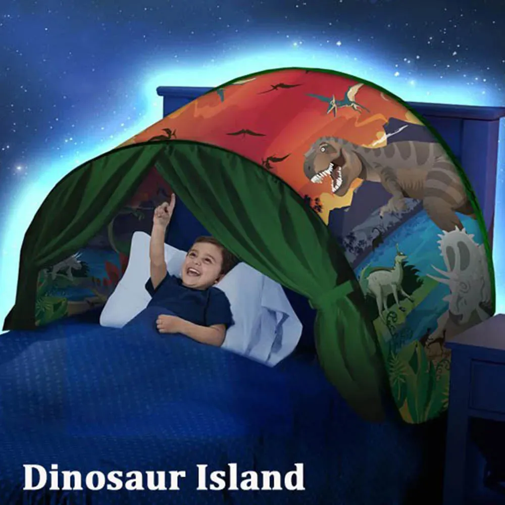 Foldable Dream Tent for Kids Children's Bed with Storage Pocket Kids Tent on Bed Mosquito Net Tent
