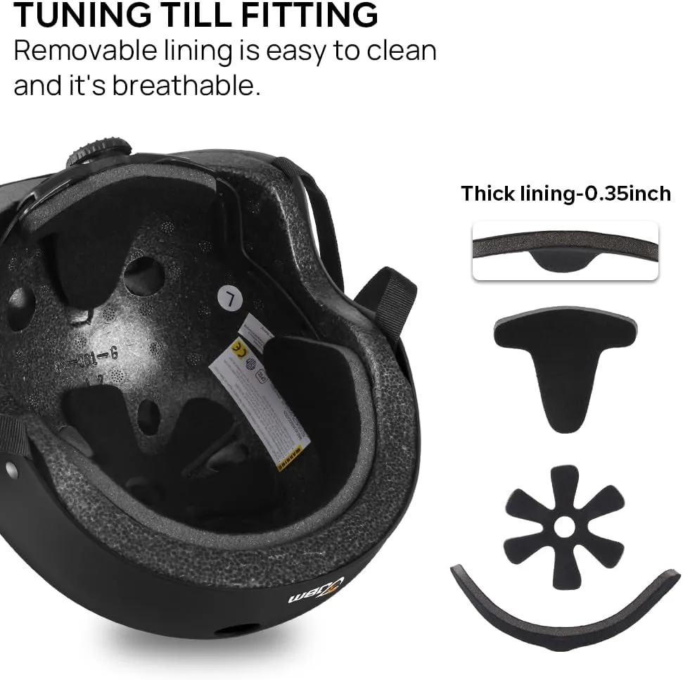 JBM Skateboard Helmet - Lightweight, Adjustable & Design of Ventilation Skate Helmet for Scooter, Roller Skate, Inline Skate
