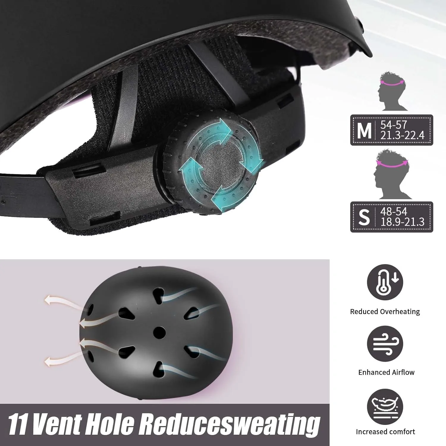 Kids Adjustable Helmet, with Sports Protective Gear Set Knee Elbow Wrist Pads for Toddler Age 3-14 Boys Girls, Bike Skateboard Hoverboard Scooter Rollerblading Helmet Set