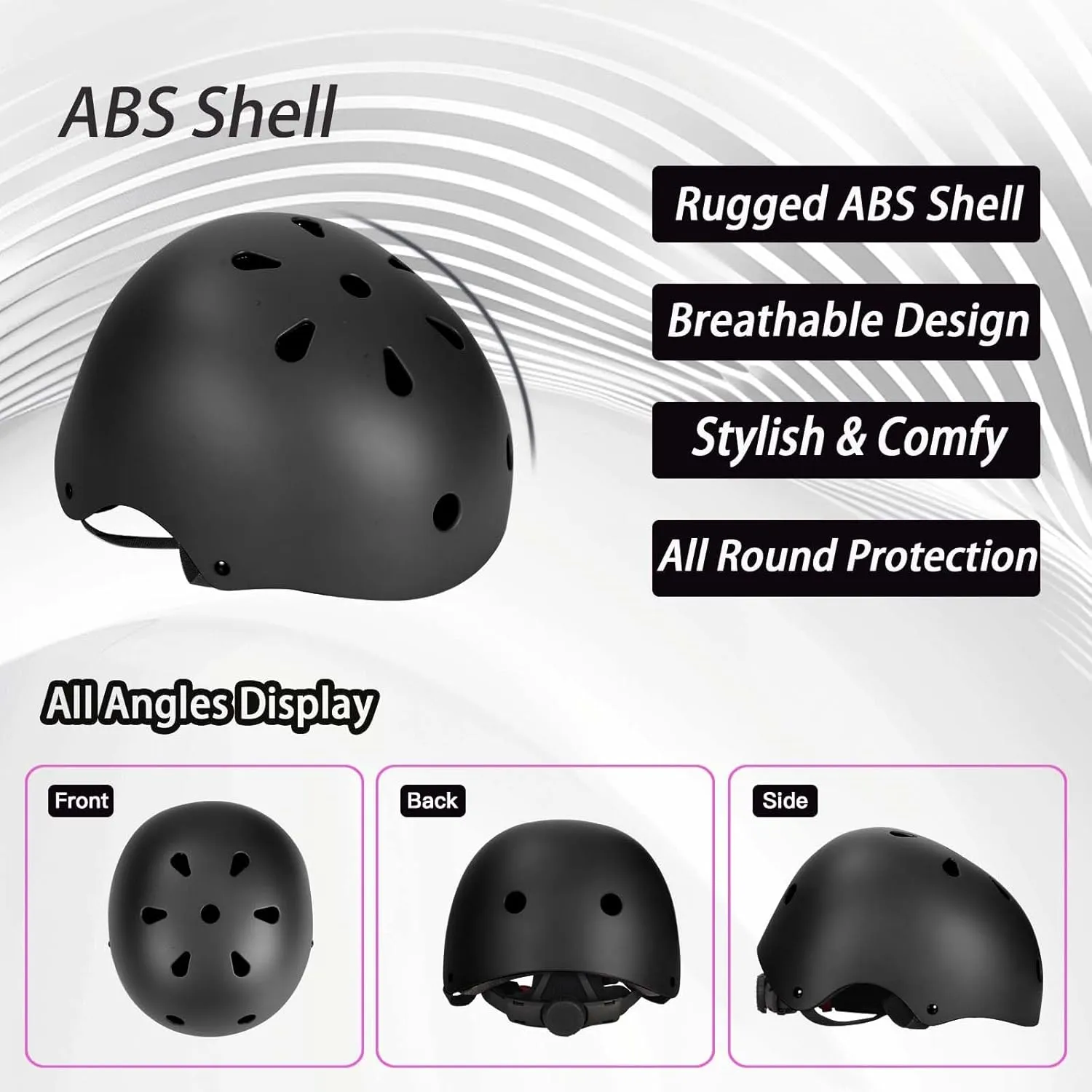 Kids Adjustable Helmet, with Sports Protective Gear Set Knee Elbow Wrist Pads for Toddler Age 3-14 Boys Girls, Bike Skateboard Hoverboard Scooter Rollerblading Helmet Set