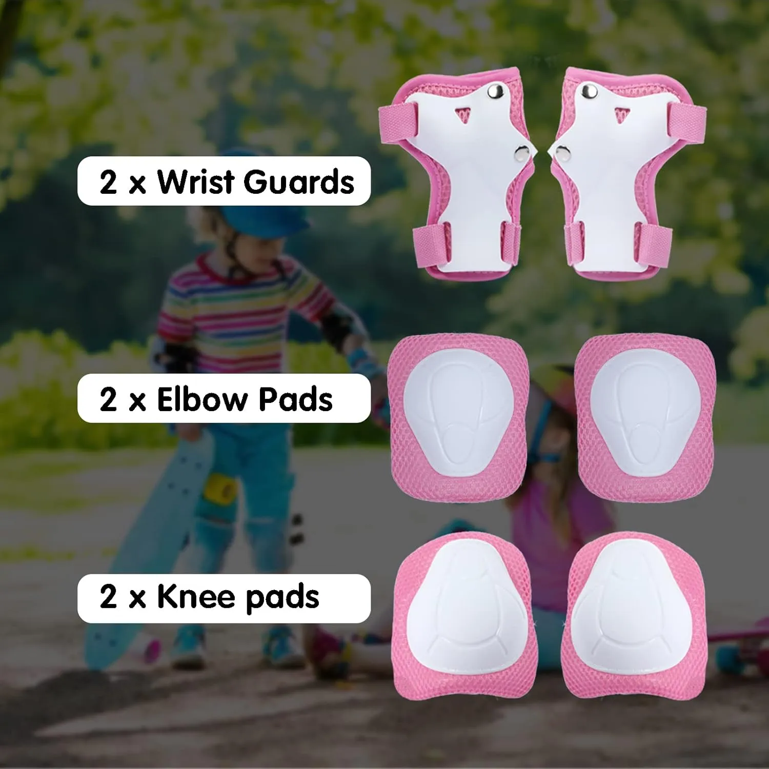 Kids Helmet Set, Toddler Helmet for Boys Girls Age 3-8 with Knee Elbow Pads Wrist Guards for Bike Skating Skateboard Cycling Scooter Rollerblading