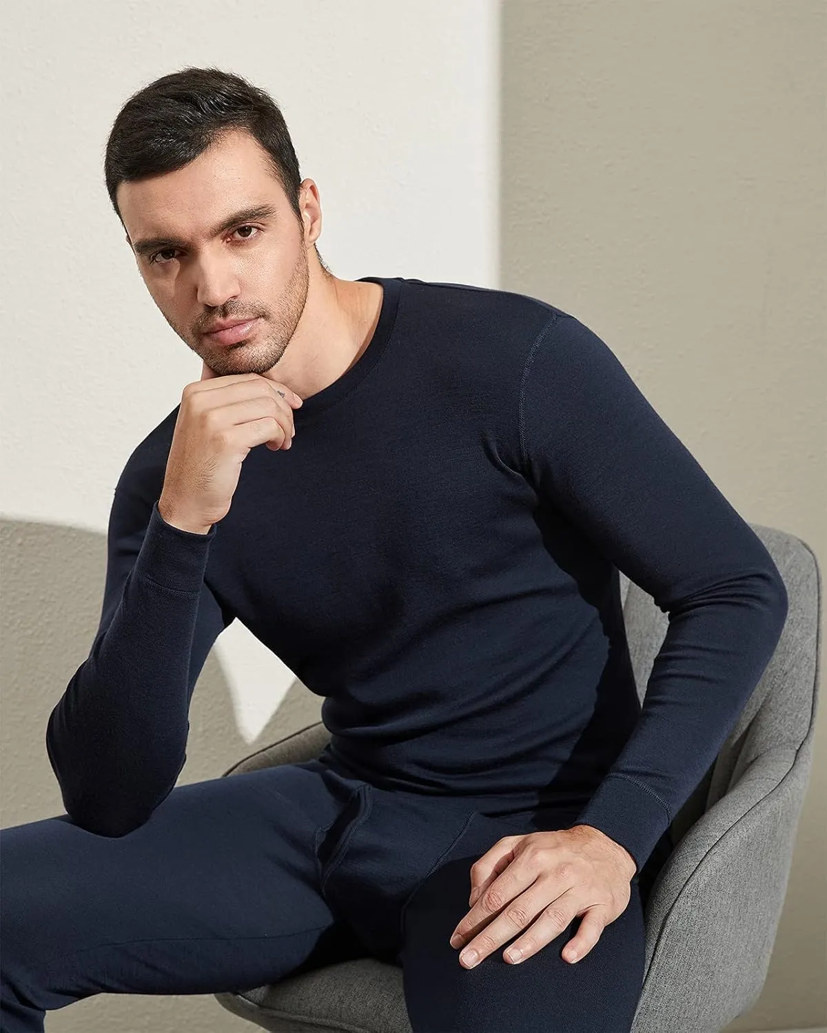 LAPASA Men 100% Merino Wool Shirt Base Layer Lightweight Midweight Thermal Top Long Sleeve Hunting Undershirt Warm Long John