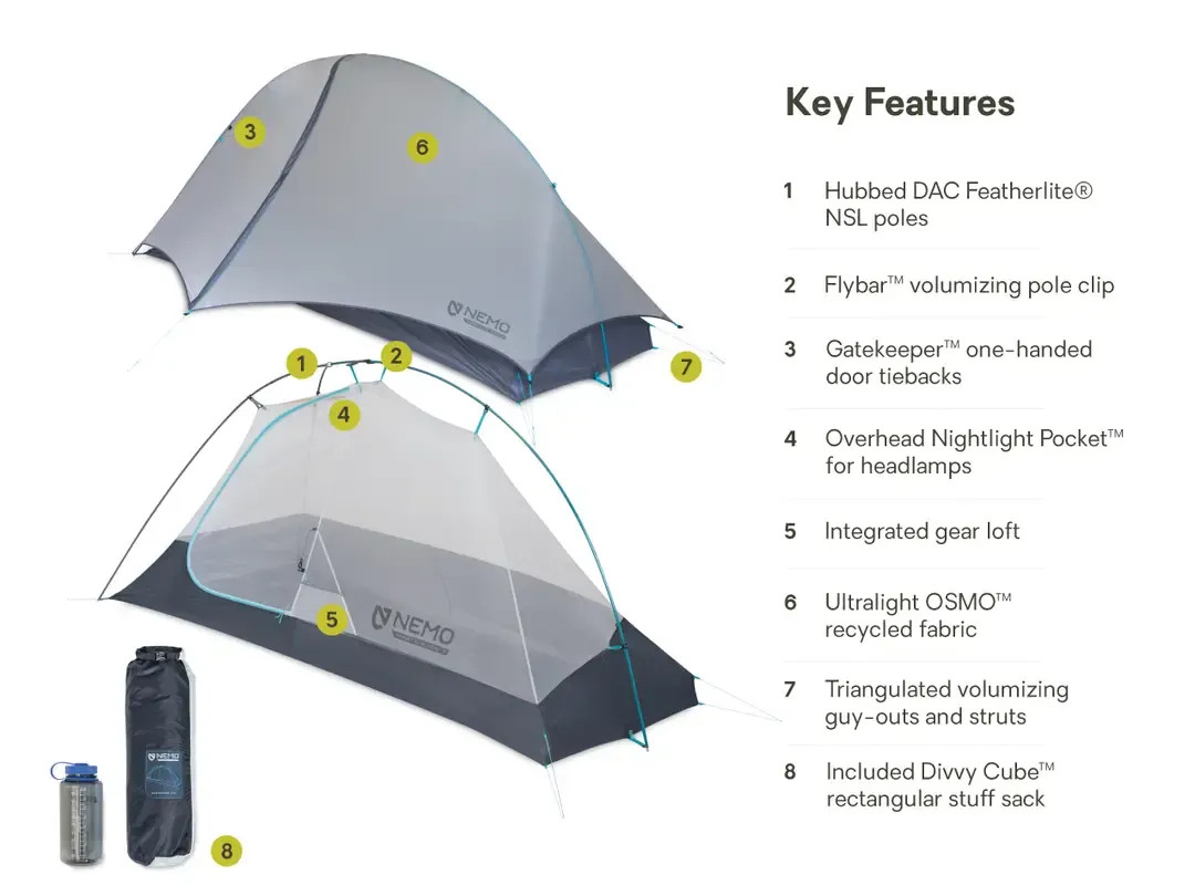 NEMO Hornet Elite Osmo Ultralight Backpacking Tent - 1 Person