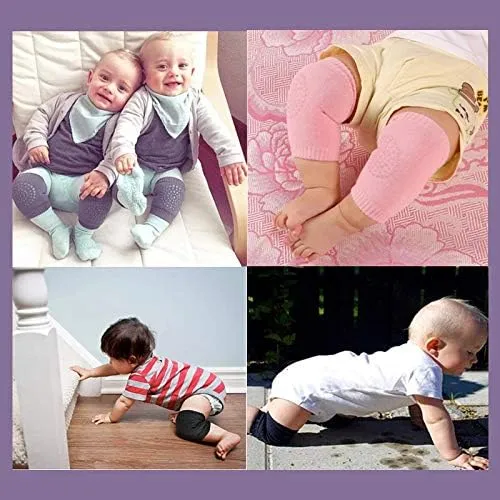 Safe-O-Kid- Infant Anti-Slip Elbow and Knee Pads/Guards- Dark Grey (Pack of - 1)
