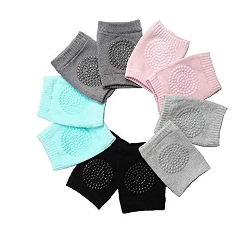 Safe-O-Kid- Infant Anti-Slip Elbow and Knee Pads/Guards- Dark Grey (Pack of - 1)
