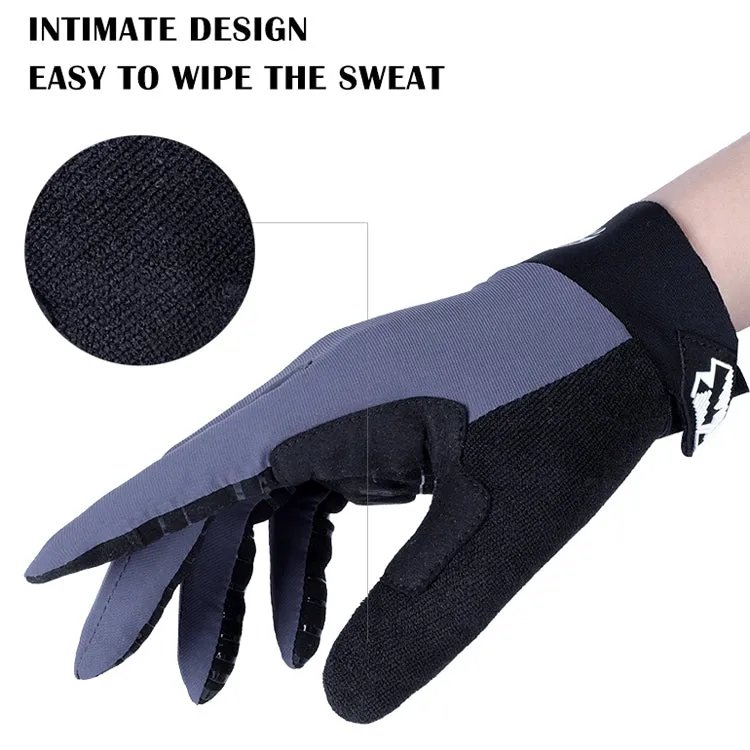 WEST BIKING YP0211214 Long Finger Shock Absorption Non-Slip Touch Screen Gloves Cycling Sports Gloves, Size: XL(Gray)