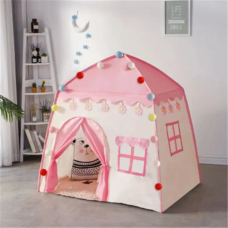 Wonderful Princess Castle Tent Kids Indoor Outdoor Tipi Folding Playhouse Cubby Toys House Decor Teepee